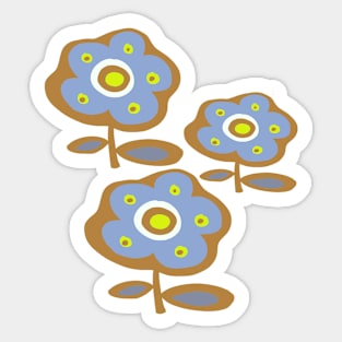 Blue and Mustard Daisy Flower Sticker